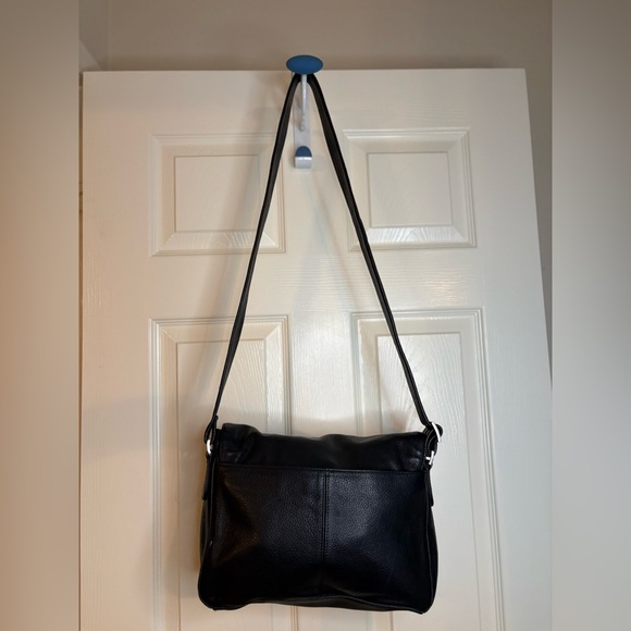 Tignanello Black Shoulder Bag Hand painted - Picture 2 of 4